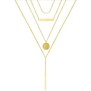 Women’s necklace 14K Gold Plated Pendant multilayered 4 Piece necklace for Women